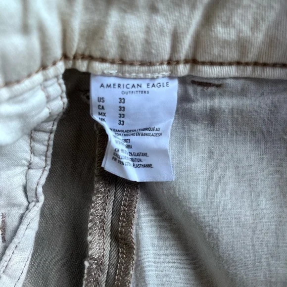 American Eagle Chino Shorts Men’s Size 33 Beige Tan Khaki Cotton Slim Fit NWT - Picture 6 of 7